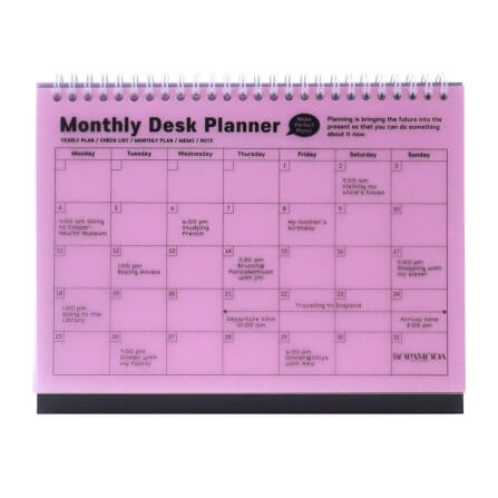 สมุดแพลนเนอร์แบบตั้งโต๊ะ Ropamoda month Desk planner สีชมพู_0